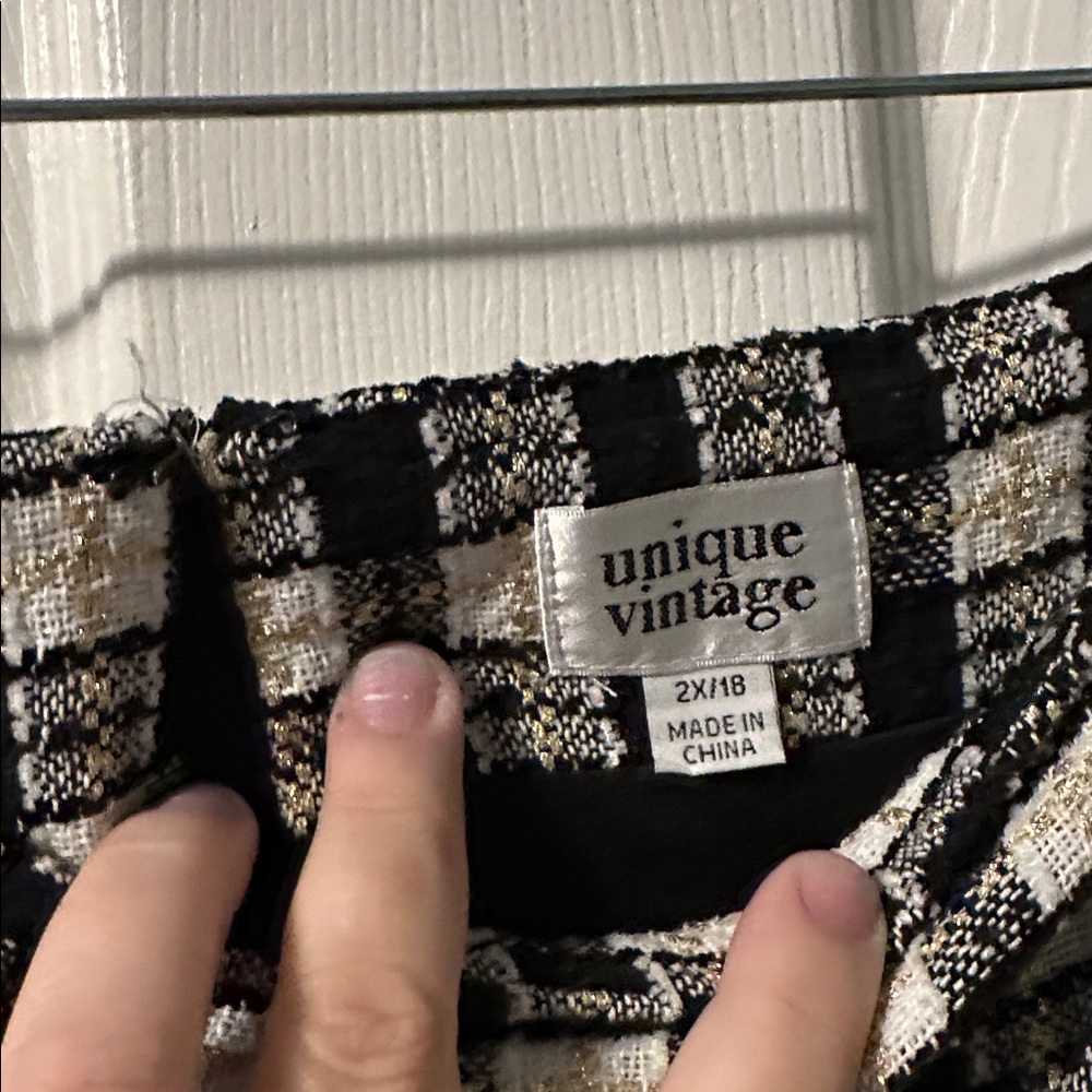 Unique Vintage black white and gold checked pants - Picture 2 of 7